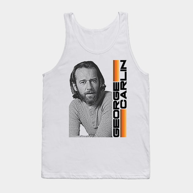 George Carlin :: Retro Comedy FanArt Tribute Tank Top by darklordpug